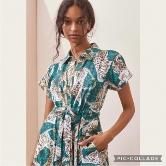 Anthropologie Dresses & Skirts - :Price Firm: Anthropologie Maeve Contrast Button-Down Midi Dress
